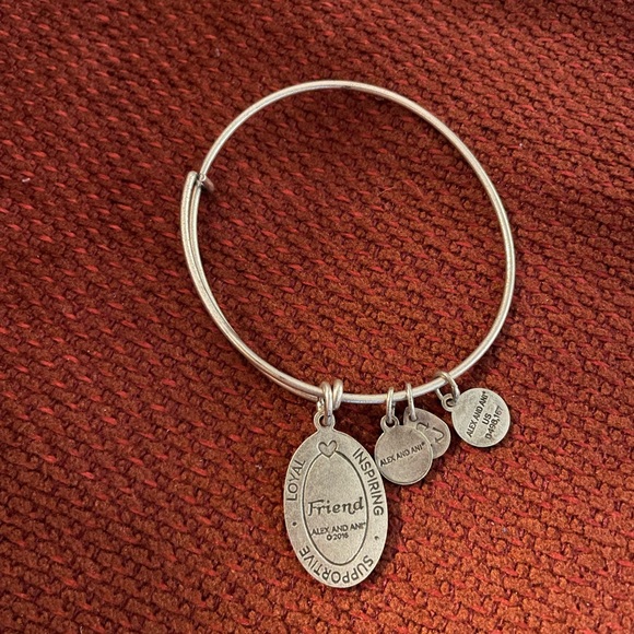 Alex and Ani Friend Charm Bangle Bracelet - Picture 2 of 2